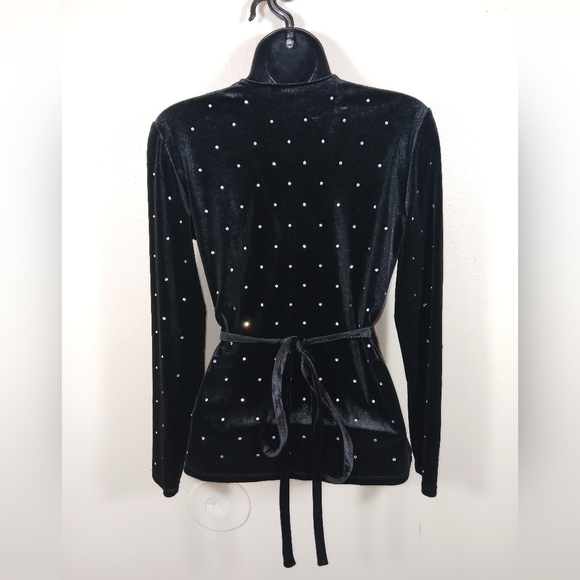 & Other Stories Rhinestone Velvet Wrap Top size 0 - Picture 3 of 15